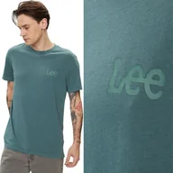Koszulki męskie - Lee Wobbly Tee Evergreen Zielony T-Shirt Bawełniana Koszulka Regular M - miniaturka - grafika 1