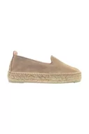 Espadryle damskie - Manebi espadryle zamszowe Double Sole Espadrilles kolor brązowy na platformie W 1.9 D0 - miniaturka - grafika 1