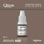 Pozostałe akcesoria kosmetyczne - Pigment do makijażu permanentnego brwi Bioevolution Brown 820 Qline Pro 5ml - miniaturka - grafika 1