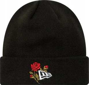 New Era New Era Rose Icon Cuff Knit Beanie Hat 60580728 Czarne OSFM - Czapki damskie - miniaturka - grafika 1