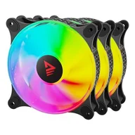 Wentylatory komputerowe - Savio Blast Fan Set 120mm 3 szt. ARGB Czarny - miniaturka - grafika 1