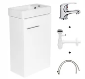 Szafki łazienkowe - Zestaw łazienkowy szafka z umywalką 40 Small biały - miniaturka - grafika 1