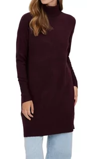 Sukienki - VERO MODA Damska sukienka VMBRILLIANT LS Rollneck Dress GA NOOS Sukienka, Winetasting/Detail:Melange, XXL, Winetasting/Detail:melange, XXL - grafika 1