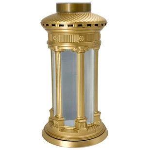 Znicz szklany solarny Valetta 18 x 34 cm zloty / srebrny / czarny - Lampiony i znicze - miniaturka - grafika 1