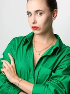 Bransoletki - BRANSOLETKA srebrna, pozłacana z perłą - miniaturka - grafika 1