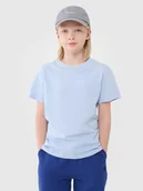 Koszulki dla chłopców - 4F T-shirt oversize gładki chłopięcy - niebieski 128 (7-8 lat) - miniaturka - grafika 1
