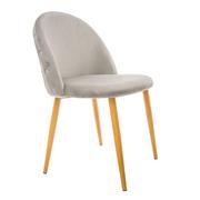 Krzesła - Nowoczesne krzesło na drewnianych nóżkach, welur, 48x45x82 cm, szary - miniaturka - grafika 1