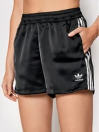 Spodenki damskie - adidas Szorty sportowe adicolor Classics Satin H37806 Czarny Regular Fit - miniaturka - grafika 1