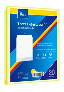 Teczka ofertowa PP 20 koszulek. A4 żółta - Koszulki na dokumenty - miniaturka - grafika 1