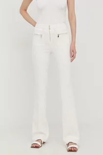 Spodnie damskie - Morgan jeansy damskie kolor biały high waist XS;S;M;L;XS - grafika 1