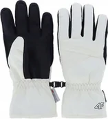 Rękawiczki - Damskie rękawice narciarskie 4F FGLF159 kremowy 12S XL - miniaturka - grafika 1