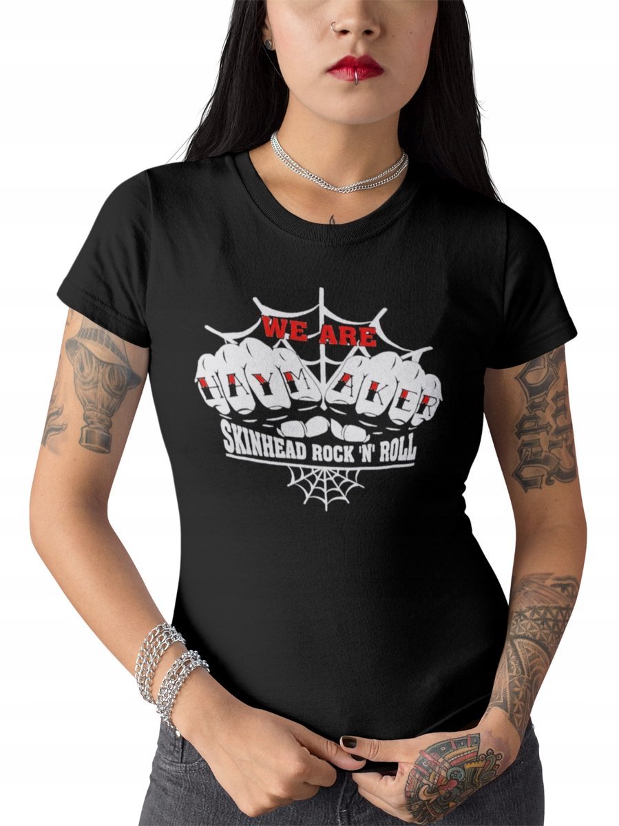 HAYMAKER Koszulka damska T-Shirt z nadrukiem PUNK ROCK SKINHEAD XS