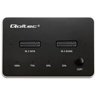 Stacje dokujące i replikatory portów - qoltec Stacja dokująca dysków SSD M.2 | NVMe | SATA | USB-C | DUAL 2 x  2TB - miniaturka - grafika 1