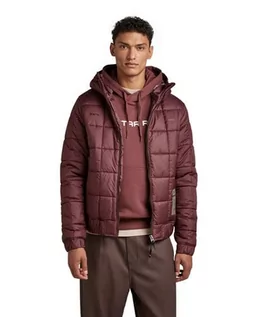 Kurtki męskie - G-STAR RAW Męska kurtka z kapturem Meefic sqr Quilted Hooded Jacket, Purple (Vineyard Wine B958-D303), XXL - grafika 1