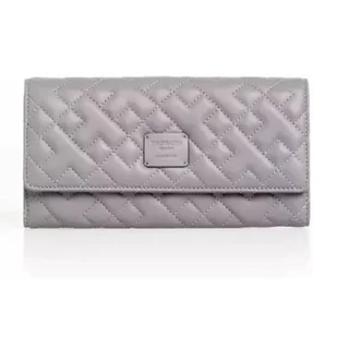 Portfel damski Trussardi Matelasse skóra ekologiczna szary duży - Portfele - miniaturka - grafika 1