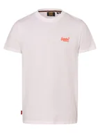Koszulki męskie - Superdry Koszulka męska Mężczyźni Bawełna biały jednolity, M - miniaturka - grafika 1