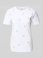 Koszulki i topy damskie - T-shirt z wyhaftowanym motywem - miniaturka - grafika 1