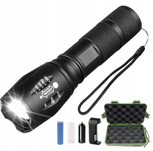 Latarka Led Mocna Akumulatorowa Taktyczna Zoom Biwakowa Usb-c Wodoodporna - Latarki - miniaturka - grafika 1