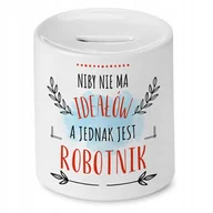 Skarbonki - Skarbonka Dla Robotnika na Urodziny na Prezent z Nadrukiem ze Zdjęciem + Opakowanie na prezent (wzór 02) - miniaturka - grafika 1