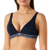 Biustonosze - Emporio Armani Damski wyściełany trójkątny biustonosz, Marine, XS - miniaturka - grafika 1