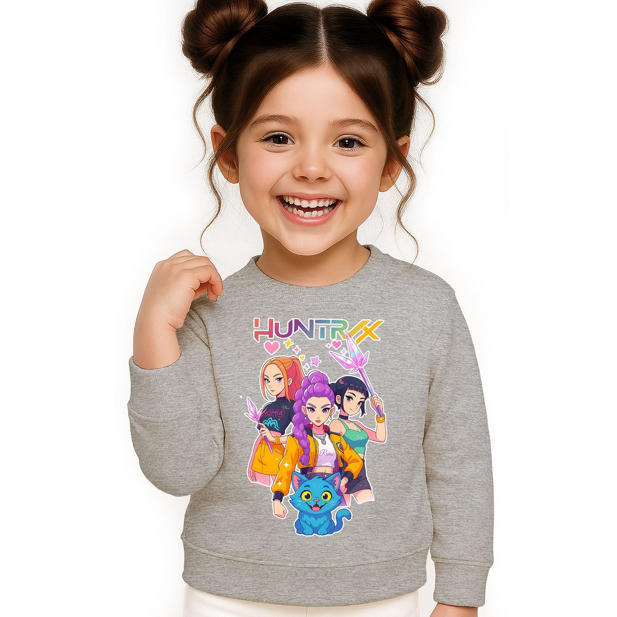 BLUZA DZIECIĘCA K-POPOWE ŁOWCZYNIE DEMONÓW HUNTRIX 146-152 BAWEŁNIANA