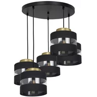 Lampy sufitowe - Luminex Havard 1850 lampa wisząca zwis 60W E27 czarna/złota - miniaturka - grafika 1