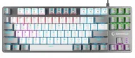 Klawiatury - Klawiatura Rampage Klawiatura gamingowa mechaniczna Snug RGB KRGD Red biało-szara SNUGK14RS-WG - miniaturka - grafika 1