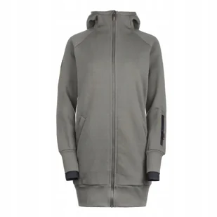 Bluza długa damska bawełniana szara gruba kieszenie na zamek CUNA M - Bluzy damskie - miniaturka - grafika 1