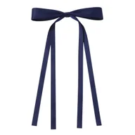 Ozdoby do włosów - Spinka do Włosów Granatowa Długa Kokarda Wsuwka Satynowa Wstążka Efektowna - miniaturka - grafika 1