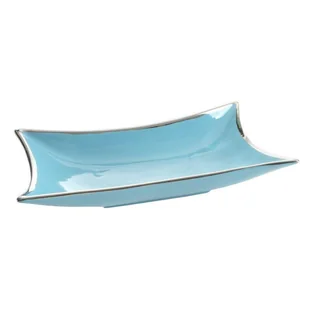 Patera ceramiczna IAN 41X22X8 turkusowy + srebrny - Tace i patery - miniaturka - grafika 1