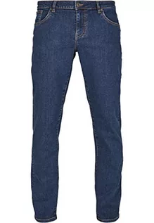 Spodenki męskie - Urban Classics Męskie dżinsy Relaxed Fit męskie spodnie jeansowe, niebieski (Mid Indigo 02299), 28W / 32L - grafika 1