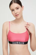 Stroje kąpielowe - Calvin Klein biustonosz kąpielowy kolor fioletowy lekko usztywniona miseczka - miniaturka - grafika 1