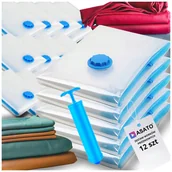 Pokrowce na ubrania - Worki Próżniowe 12szt 4 Rozmiary Zestaw Worków Próżniowych + Pompka - miniaturka - grafika 1