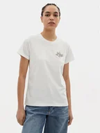 Koszulki i topy damskie - Lee T-Shirt Small Logo 112350196 Écru Regular Fit - miniaturka - grafika 1