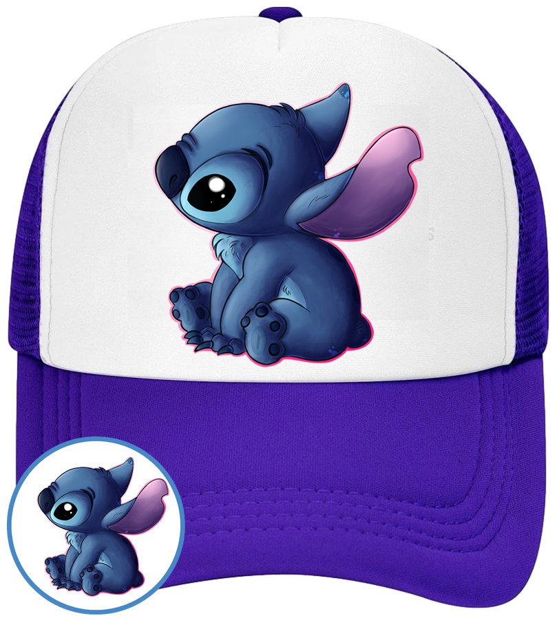 CZAPKA Z DASZKIEM LILO I STICH DLA DZIECI NA LATO NIEBIESKA BEJSBOLÓWKA