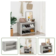 Szafki na buty - The Living Store Stojak na buty betonowy szary 75x35x45 cm materiał drewnopochodny - miniaturka - grafika 1