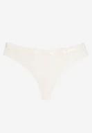Majtki damskie - Białe Prążkowane Majtki Stringi z Bawełny Tesivia - miniaturka - grafika 1