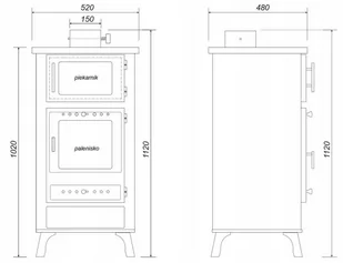 Piec piecyk koza kominek z piekarnikiem 8,5kW spełnia anty-smogowy EkoProjekt 04481993 - Piece wolnostojące - miniaturka - grafika 2