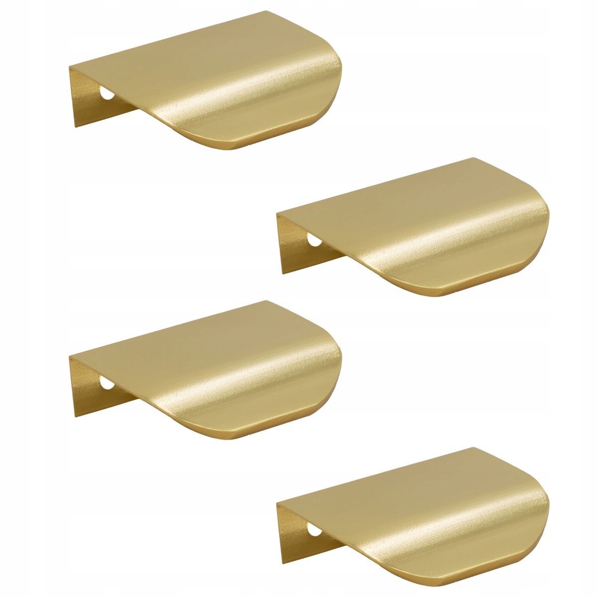 4 x Uchwyt meblowy krawędziowy 50 mm złoty zaokrąglony uchwyt do szafki