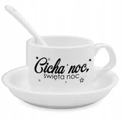 Gadżety dla niej i dla niego - Zestaw Filiżanka Łyżeczka Podstawka CICHA NOC ŚWIĘTA NOC Świąteczne Wzory - miniaturka - grafika 1