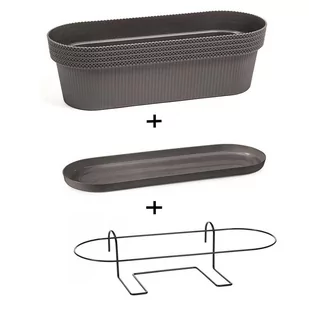 Kwietnik Balkonowy + Uchwyt Na Poręcz Wiszący 50Cm - Kwietniki Kwietnik Balkonowy + Uchwyt Na Poręcz Wiszący 50Cm - Kwietniki - miniaturka - grafika 1