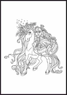 Kolorowanki, wyklejanki - Kolorowanka w formie plakatu dla dzieci i nie tylko z piękną grafiką, księżniczka, format 40x50 cm - miniaturka - grafika 1