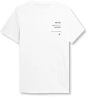 Koszulki męskie - T-shirt męski 4F SS23TTSHM313 - biały XXL - miniaturka - grafika 1