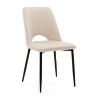 Krzesła - Krzesło tapicerowane do salonu jadalni welurowe ORO beżowe - miniaturka - grafika 1