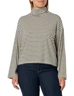 Koszulki i topy damskie - VERO MODA Vmfiona Ls Roll Neck Short Top VMA Noos koszulka z długim rękawem, brzoskwinia/paski: czarny, XL - miniaturka - grafika 1