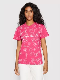 Koszulki i topy damskie - Karl Lagerfeld Kani T-Shirt Signature Flower 6130379 Różowy Regular Fit - grafika 1