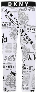 Spodnie i spodenki dla dziewczynek - DKNY Legginsy w kolorze białym - grafika 1