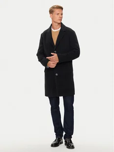 Tommy Hilfiger Płaszcz wełniany MW0MW36611 Czarny Regular Fit - Płaszcze męskie - miniaturka - grafika 1