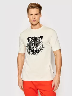 Koszulki męskie - Hugo Boss T-Shirt Tiburt 273_LNY 50462724 Beżowy Regular Fit - grafika 1
