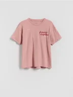 Koszulki dla dziewczynek - Reserved - T-shirt z nadrukiem - różowy - miniaturka - grafika 1